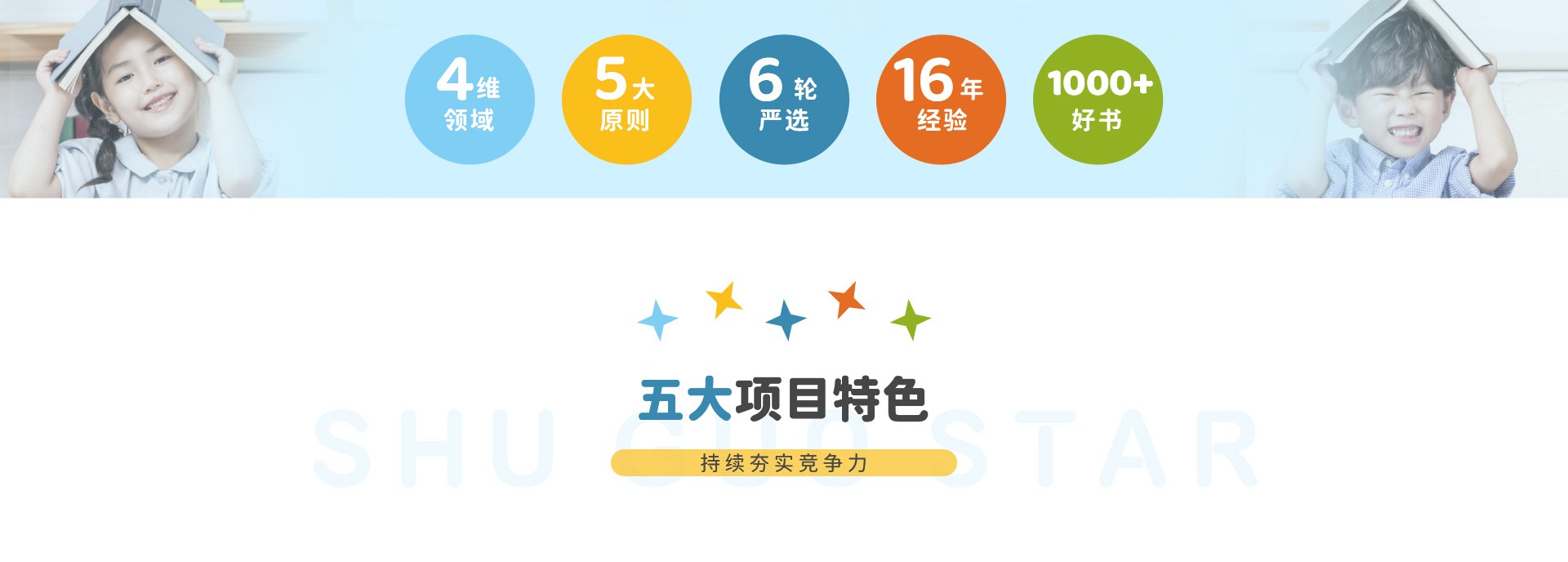 4维领域、5大原则、6轮严选、16年经验、1000+好书；五大项目特色——持续夯实竞争力